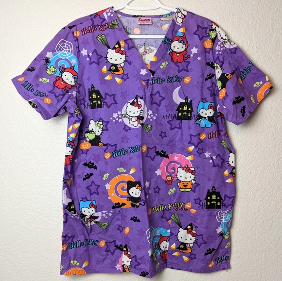 Hello Kitty Tops - 2/$15 Hello Kitty Halloween scrub top. Sz M